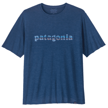 T-shirt a manches courtes Patagonia Cap Cool Daily Graphic Shirt Men 73 Text Logo: Clement Blue X-Dye