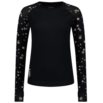 T-shirt a manches longues Mons Royale Bella Merino Air-Con LS Women Black Daisy
