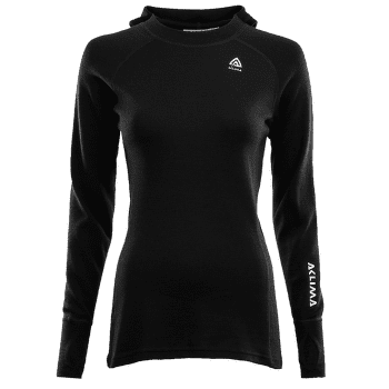 Sweat-shirt Aclima WarmWool Hood Sweater Women Jet Black