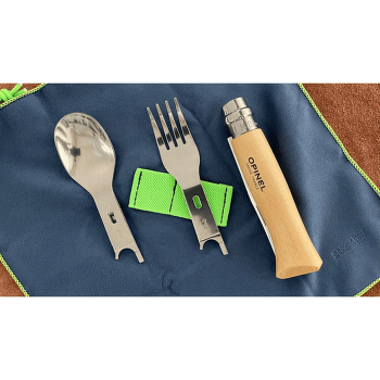 Couteau Opinel OPINEL PICNIC+ (lžíce, vidlička, ubrousek - včetně nože N°08 - buk)