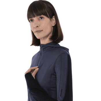 Sweat-shirt Icebreaker Merino Blend 200 RealFleece™ Descender LS Zip Hoodie Women GRAPHITE/BLACK/CB