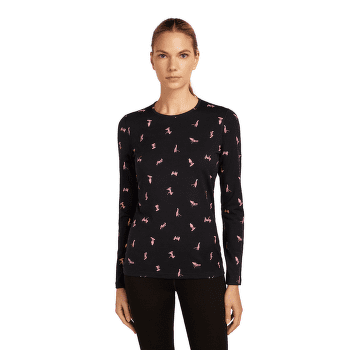 T-shirt a manches longues Icebreaker Merino 200 Oasis LS Crewe Ski Day Women TOPAZ/HYDRO/AOP