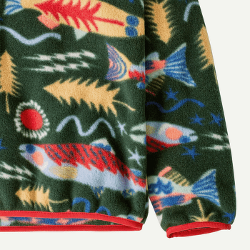 Sweat-shirt Patagonia Lightweight Synch Snap-T Pullover Kids Salmon Energy: Old Growth Green