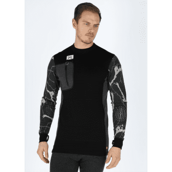 T-shirt a manches longues Aclima Lars Monsen Femunden crewneck Men Jet Black/Marengo/Femunden Dark