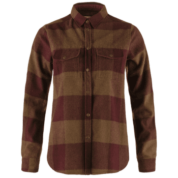 Chemises a manches longues Fjällräven Canada Shirt LS Women Autumn Leaf-Bordeaux Red