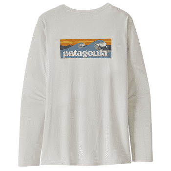 T-shirt a manches longues Patagonia Cap Cool Daily Graphic Shirt Waters Long Sleeve Women Boardshort Logo Light Plume Grey: White