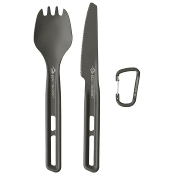 Couverts Sea to Summit Frontier UL Cutlery Set - [2 Piece] Spork and Knife Aluminium Hard Anodised Grey