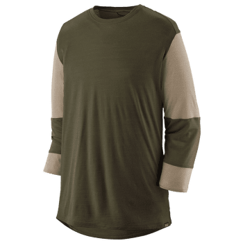T-shirt a manches courtes Patagonia Merino 3/4 Sleeve Bike Jersey Men Pine Needle Green