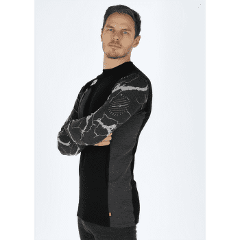 T-shirt a manches longues Aclima Lars Monsen Femunden crewneck Men Jet Black/Marengo/Femunden Dark