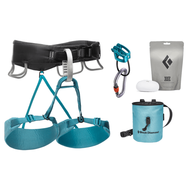 Ensemble Black Diamond MOMENTUM HARNESS Women PACKAGE Aqua Verde