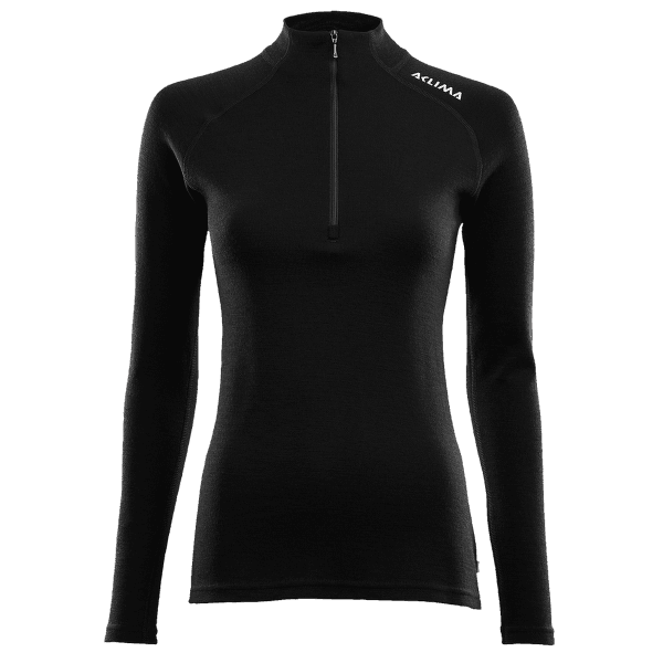 T-shirt a manches longues Aclima WarmWool Mock Neck Shirt Women Jet Black