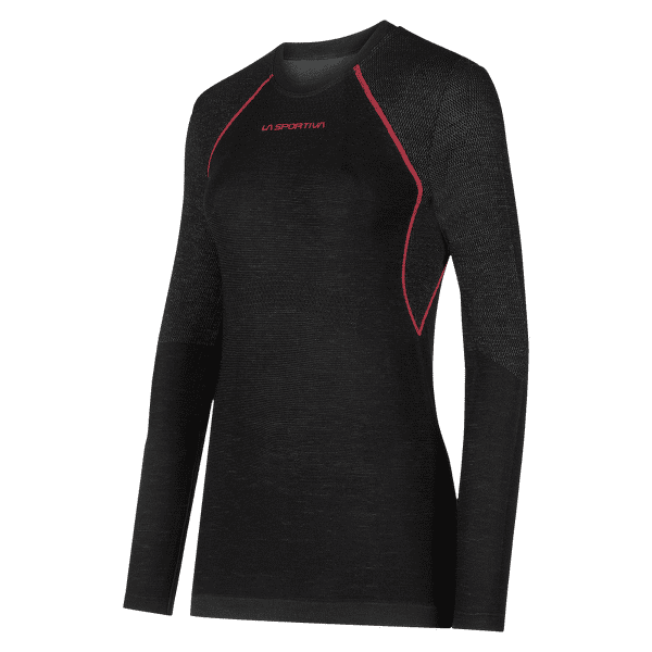T-shirt a manches longues La Sportiva WOOL40 AERO LONGSLEEVE Women Black/Hibiscus