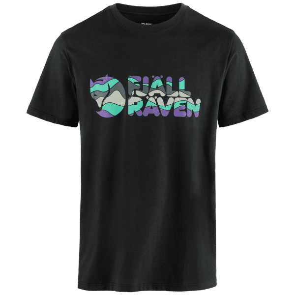 T-shirt a manches courtes Fjällräven Multicolor Logo T-Shirt Men Black