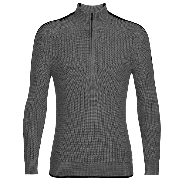 Pull (fermeture 3/4) Icebreaker Lodge LS Half Zip Sweater Men Gritstone HTHR/Black