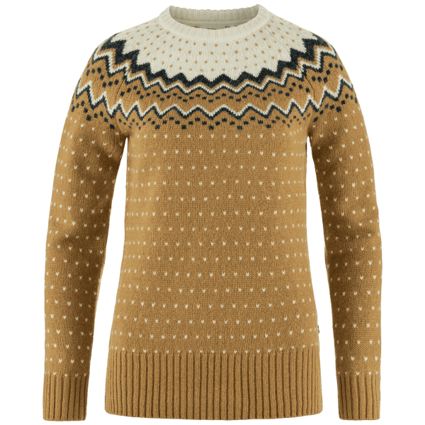 Pull Fjällräven Övik Knit Sweater Women Buckwheat Brown-Chalk White
