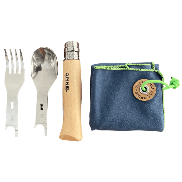 Couteau Opinel OPINEL PICNIC+ (lžíce, vidlička, ubrousek - včetně nože N°08 - buk)