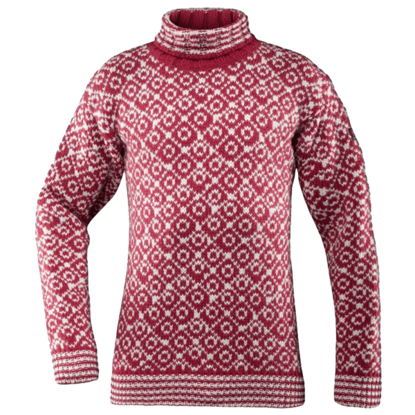 Pull Devold Svalbard Sweater High Neck Men 207A HINDBERRY/OFFWHITE