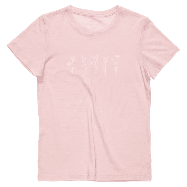 T-shirt a manches courtes Devold Classic Flowers Tee Women 150A CHALK PINK