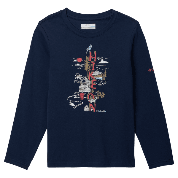 T-shirt a manches longues Columbia Dobson Pass™ Long Sleeve Graphic Tee Boys Collegiate Navy, Hike On 467