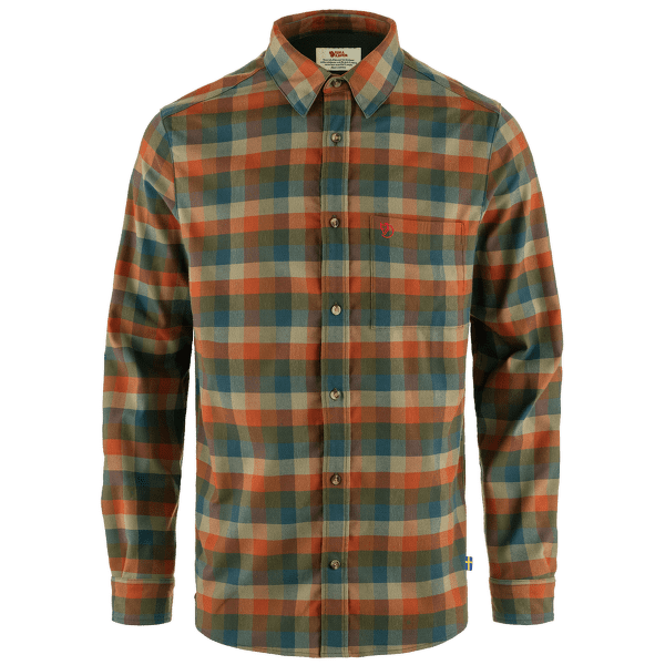 Chemises a manches longues Fjällräven Lappland Stretch Flannel Shirt Men Laurel Green-Autumn Leaf