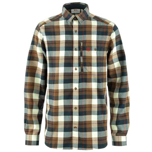 Chemises a manches longues Fjällräven Fjallglim Shirt Men Wood Brown-Chalk White