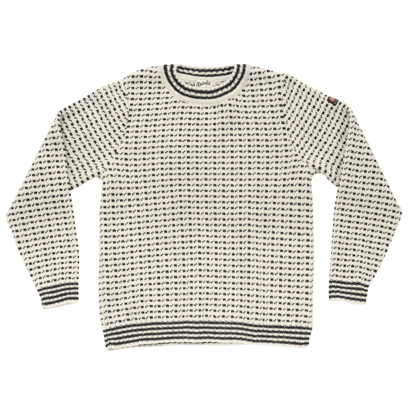 Pull Devold Islender Refined Sweater 010A OFFWHITE/INK