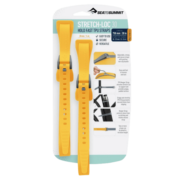 Sangle de sécurité Sea to Summit Stretch-Loc 30 - 20mm x 750mm 2 Pack Yellow (YW)