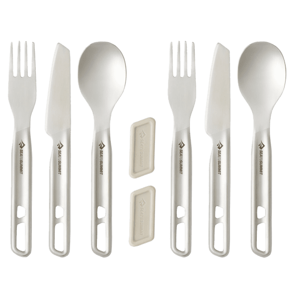 Couverts Sea to Summit Detour Stainless Steel Cutlery Set - [2P] [6 Piece] Stainless Steel Grey