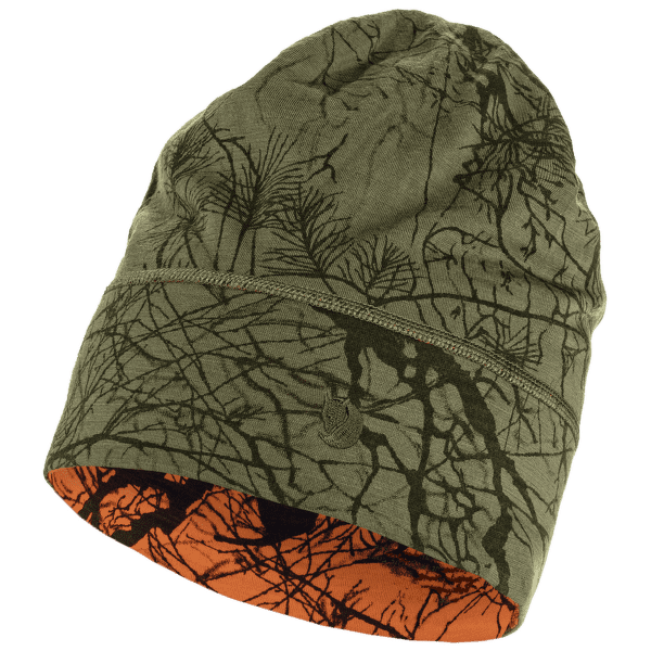 Casquettes Fjällräven Lappland Beanie Green Camo-Orange Multi Camo