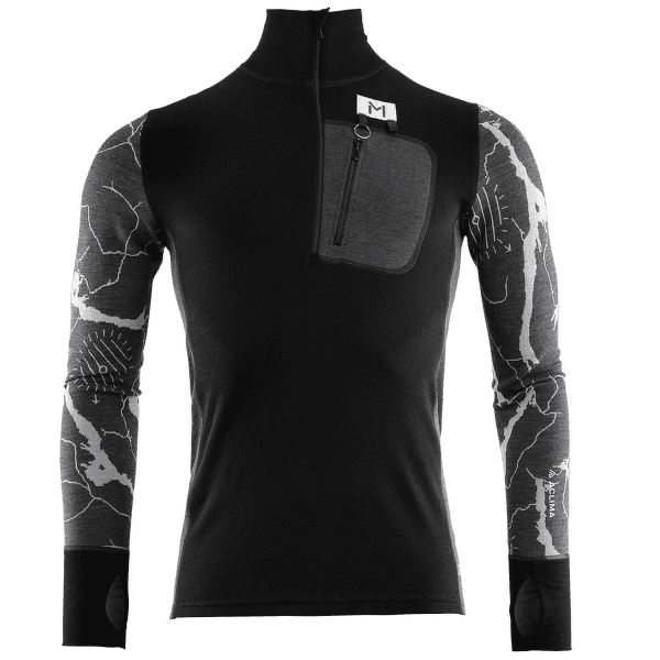 Pull (fermeture 3/4) Aclima Lars Monsen Femunden Polo Jet Black/Marengo/Femunden Dark
