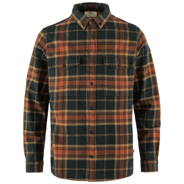 Chemises a manches longues Fjällräven Övik Twill Shirt Men Autumn Leaf-Dark Navy