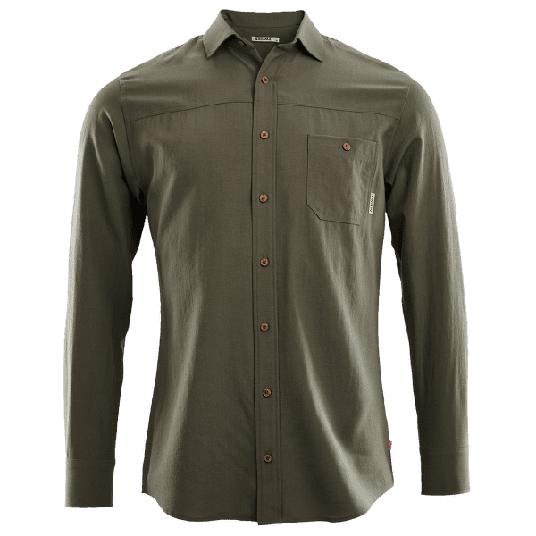 Chemises a manches longues Aclima LeisureWool Woven Wool Shirt Men Ranger Green