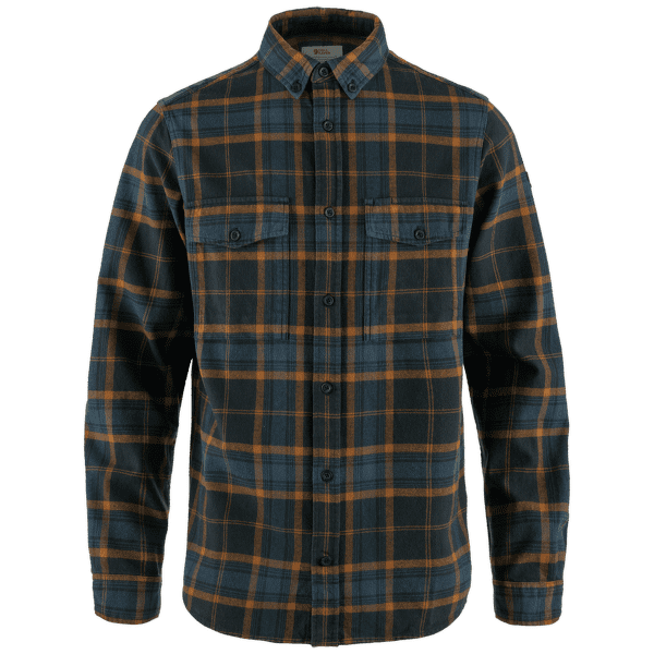 Chemises a manches longues Fjällräven Övik Twill Shirt Men Dark Navy-Chestnut