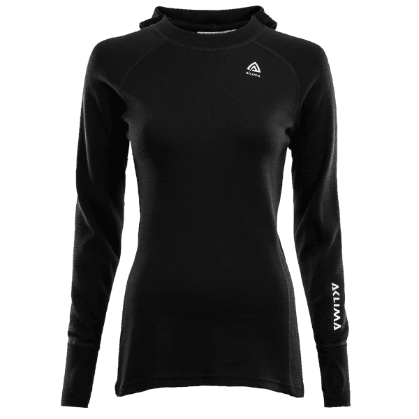 Sweat-shirt Aclima WarmWool Hood Sweater Women Jet Black