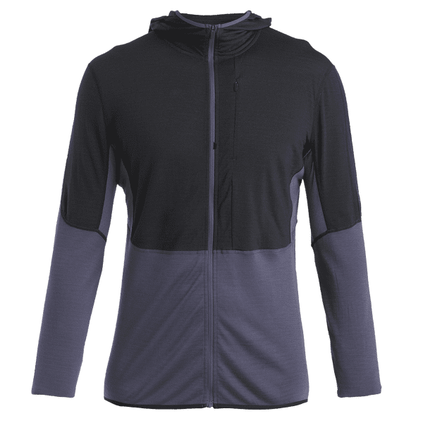 Sweat-shirt Icebreaker Merino 200 Realfleece™ Descender LS  Zip Hoodie Men BLACK/GRAPHITE/CB