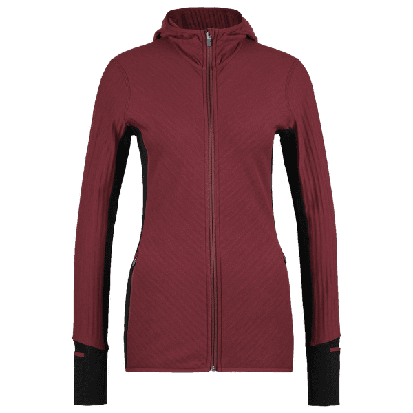 Pull Icebreaker Descender LS Zip Hood Women PORT/BLACK/CB