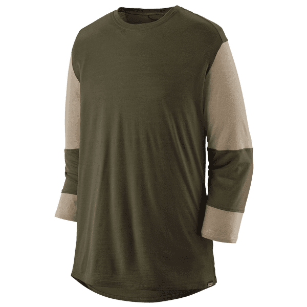 T-shirt a manches courtes Patagonia Merino 3/4 Sleeve Bike Jersey Men Pine Needle Green