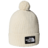 TNF LOGO BOX POM BEANIE WHITE DUNE
