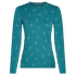 Merino 200 Oasis LS Crewe Ski Day Women TOPAZ/HYDRO/AOP